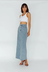 Sinead Denim Maxi Skirt Light Denim